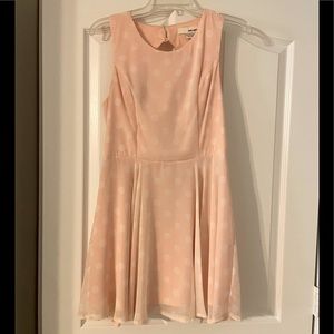 Chiffon baby pink polka dot mini dress